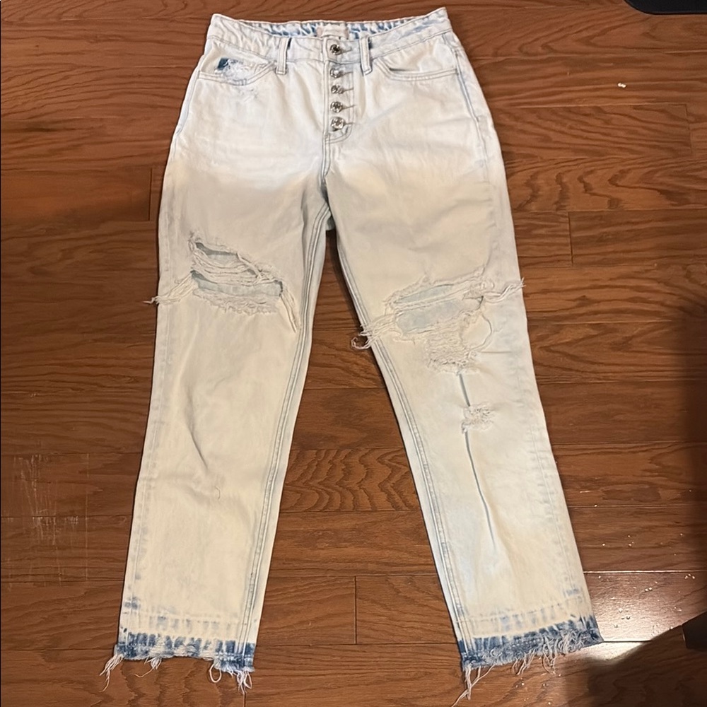 Altar’s State Distressed Light Wash High-Rise Jeans